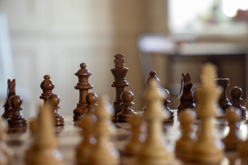 Chess pieces on a chessboard